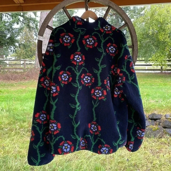 NWT Rowing Blazers for Target Men’s Rose print fleece zip up jacket in a XXL. - Picture 8 of 13